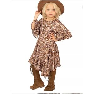 *NEW* Joyfolie Mia Joy Girls Emilia Dress in Brown Floral Size 10